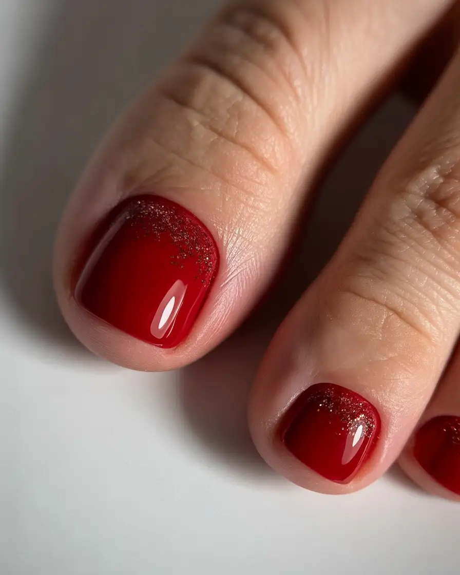 july toe nails ideas 2025 Crimson Seduction with Glitter Fade