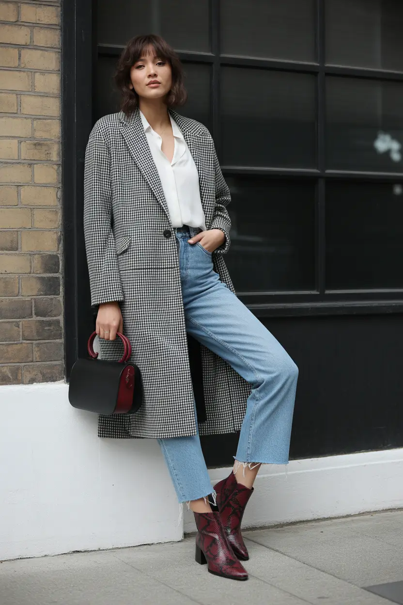 mom outfits ideas for fall Houndstooth & Python Play