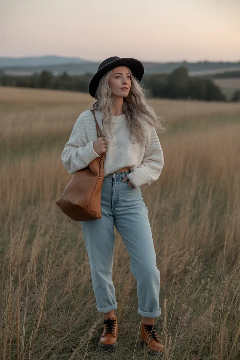 mom outfits ideas for fall Cozy Countryside Charm with Earthy Tones