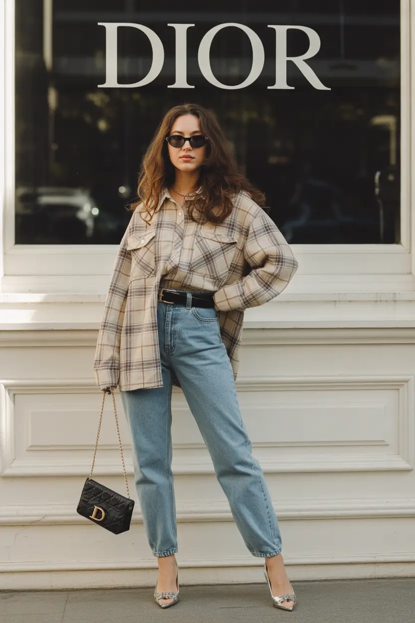 mom outfits ideas for fall City Chic in Plaid and Polished Details