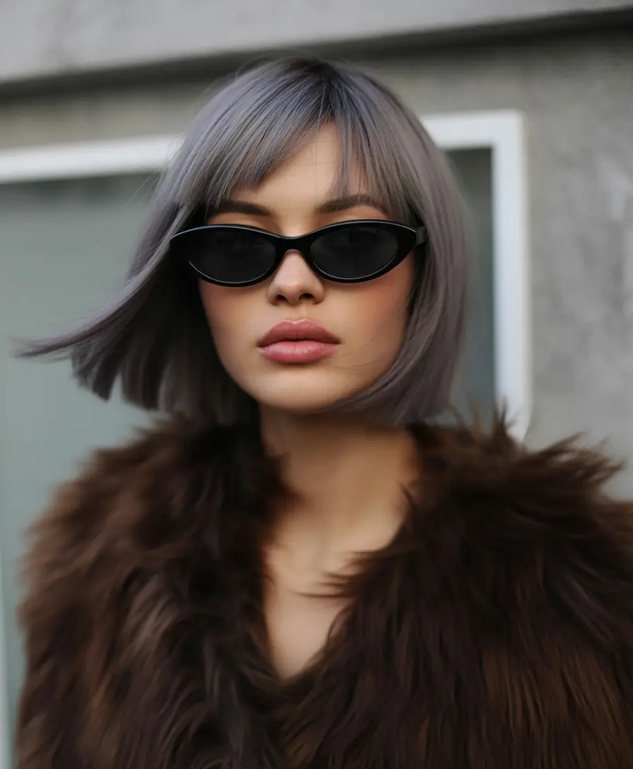 haircuts - August 2025 Lavender Steel with Blunt Edge