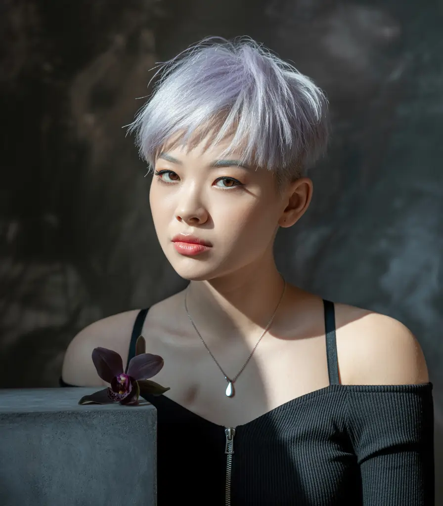 haircuts - August 2025 Lilac Frosted Pixie: Where Bold Meets Delicate