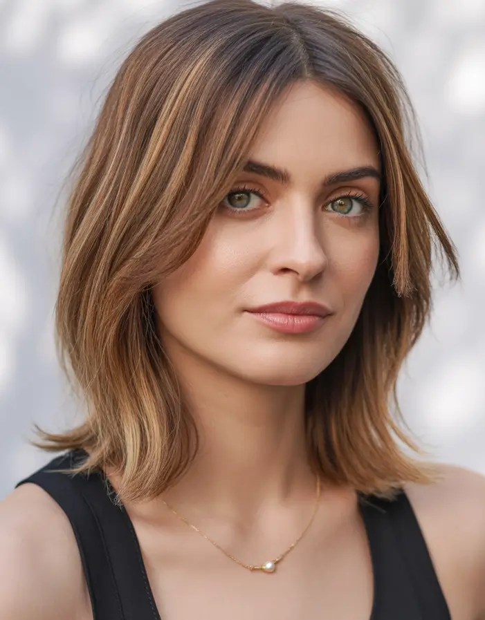 haircuts - August 2025 Polished Layers with Warm Tones