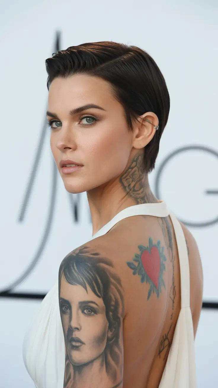 haircuts - August 2025 Slicked Pixie with Edge