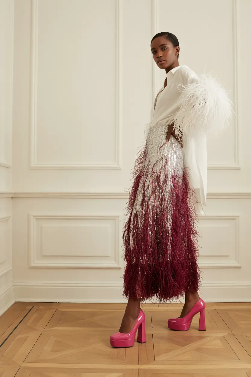 october wedding guest outfits Feathers, Fuchsia, and Fierceness