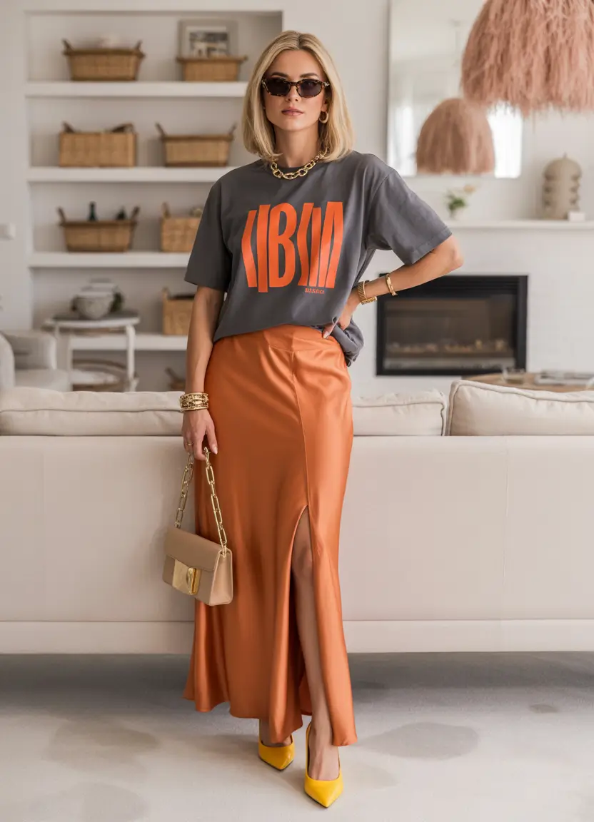 summer to fall transition outfits Graphic Meets Glam: Unexpected Statement Styling