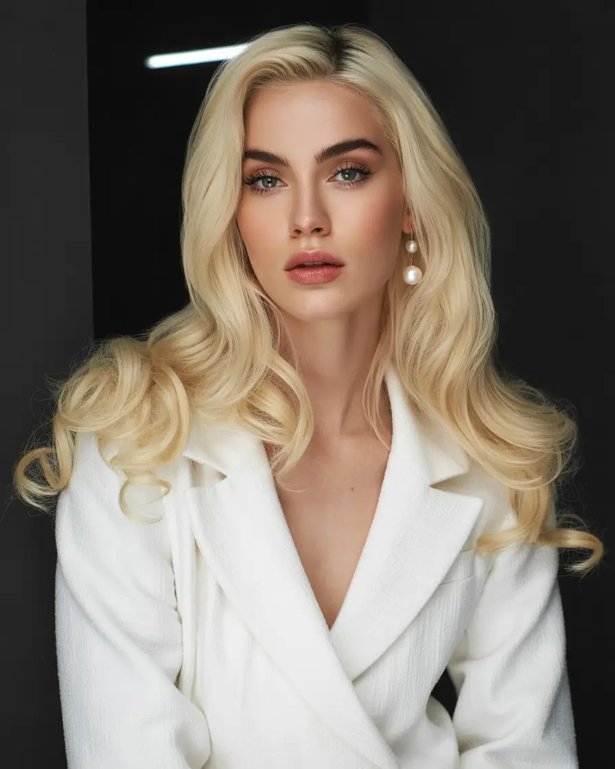 Fall hairstyle Hollywood Blonde Bombshell Waves