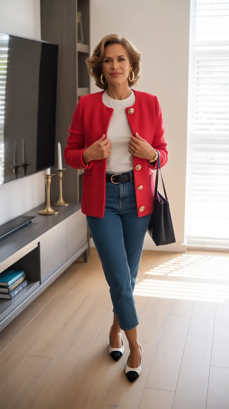 fall-outfits-for-women-over-40-Chic-in-Crimson-and-Gold-Buttons