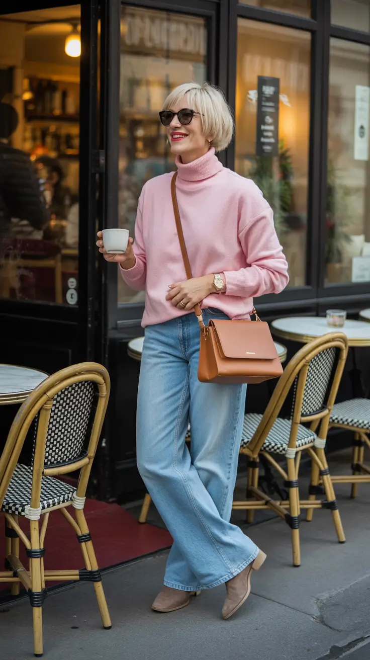 fall outfits for women over 40 Playful Pink Meets Parisian Ease