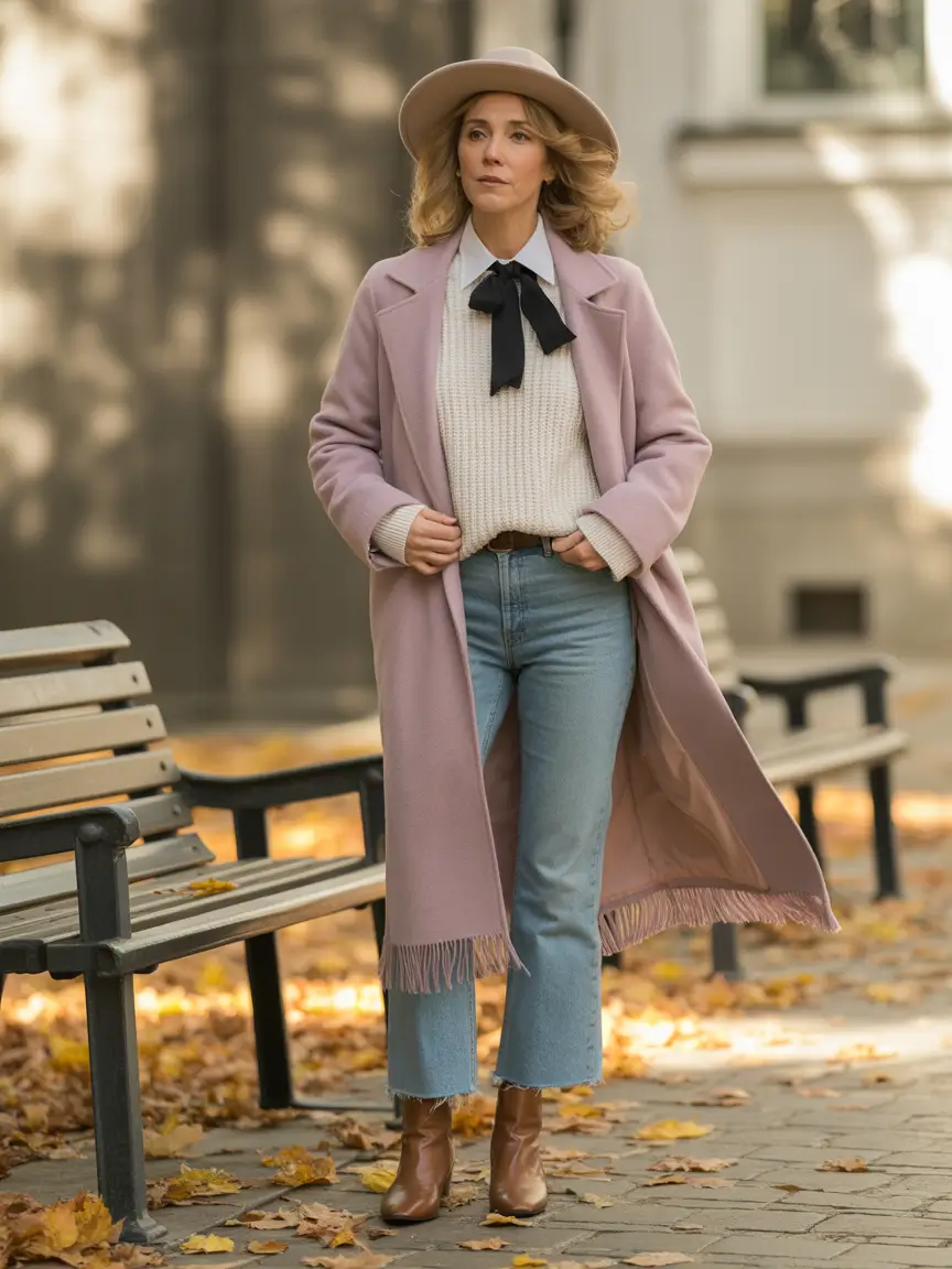 fall outfits for women over 40 Soft Romance in Lavender Wool