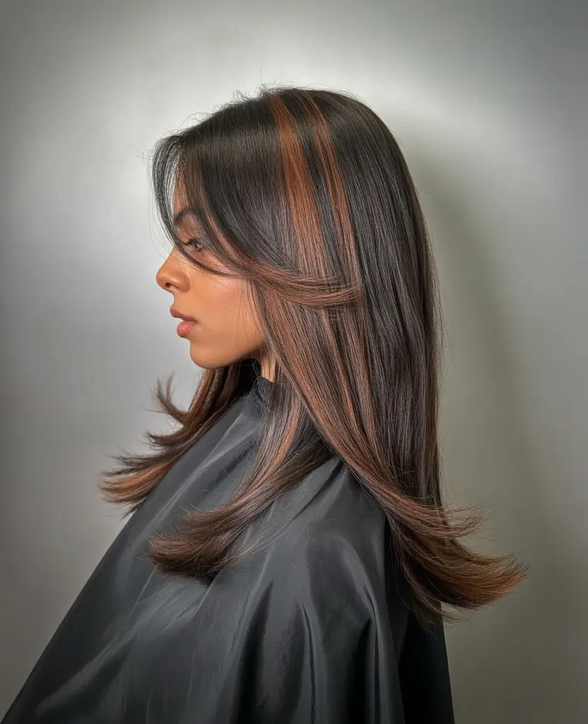 Fall Haircuts 2025 Face-Framing Layers with Cinnamon Ribbons