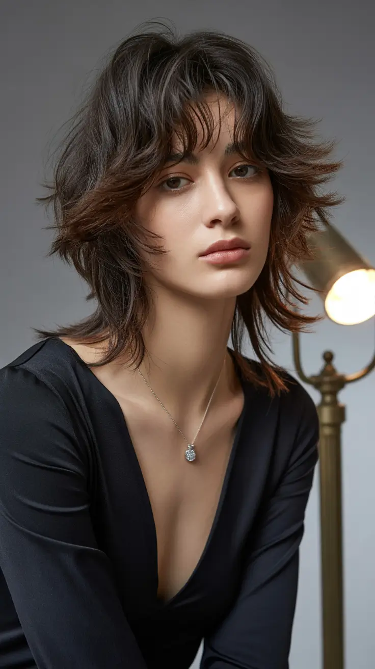 Fall Haircuts 2025 Rockstar Mullet with Feathered Texture