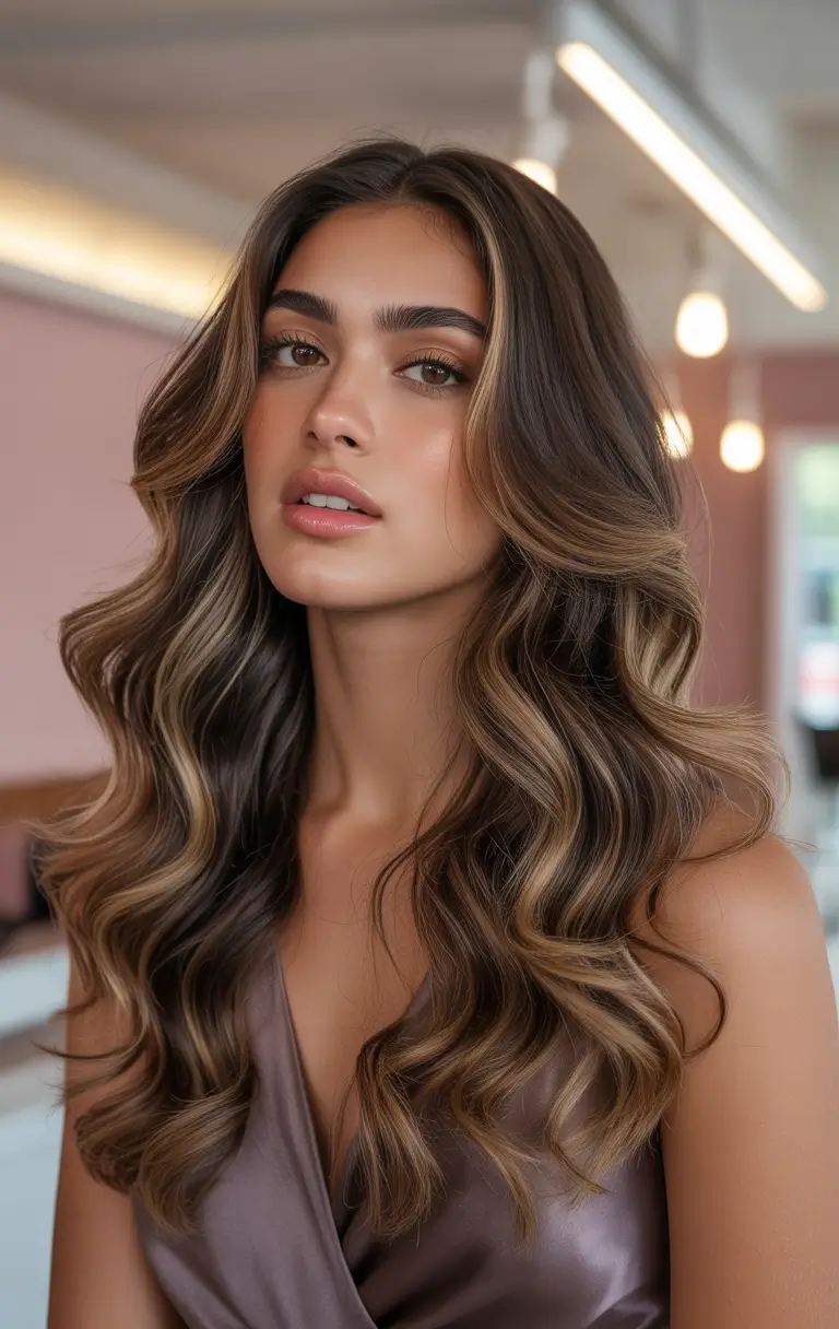 Trends for brunettes 2025 Soft Espresso Waves Fall latina hair color