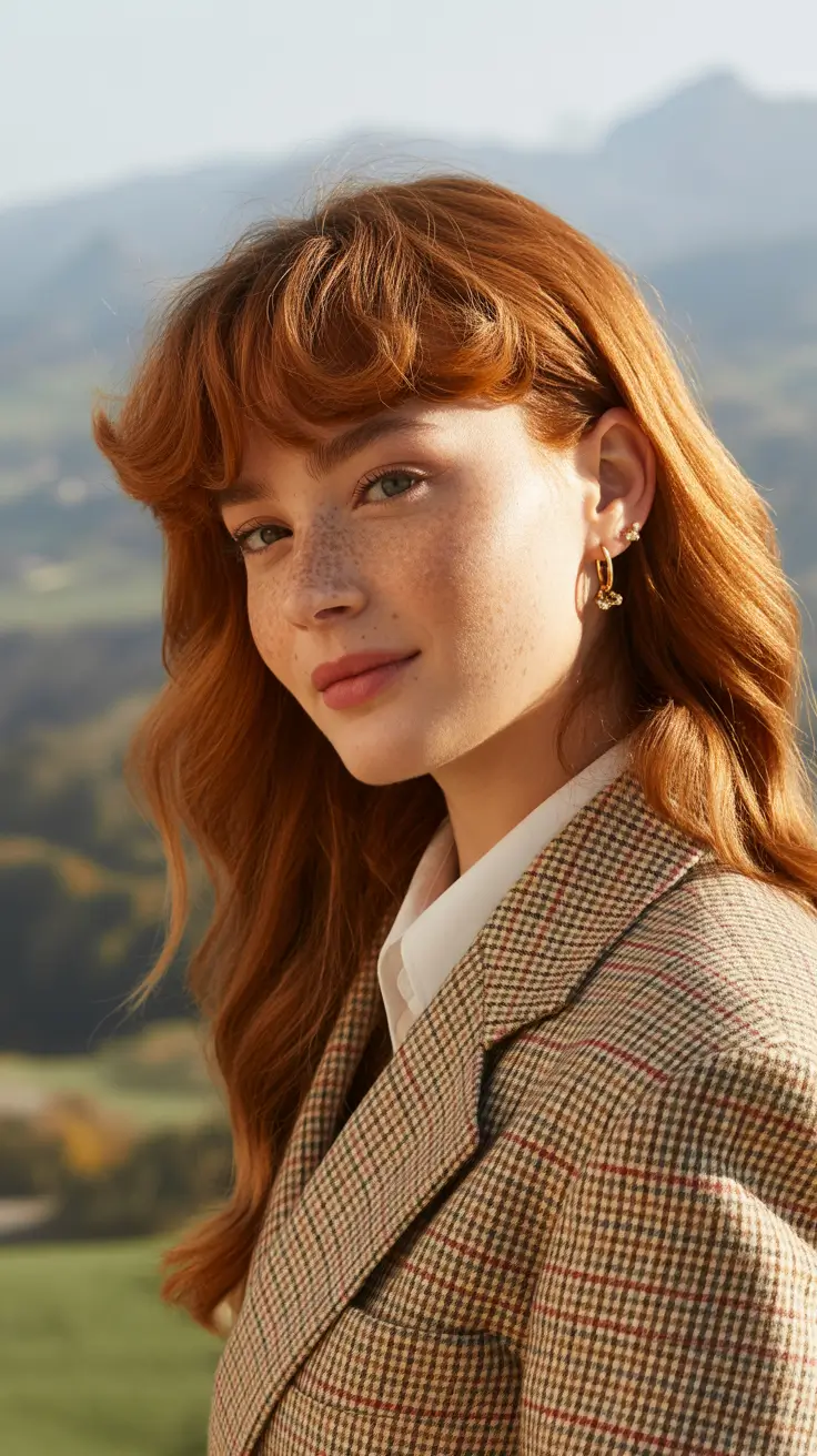 Fall haircut with bangs Sweet Soft Waves with Vintage Flair