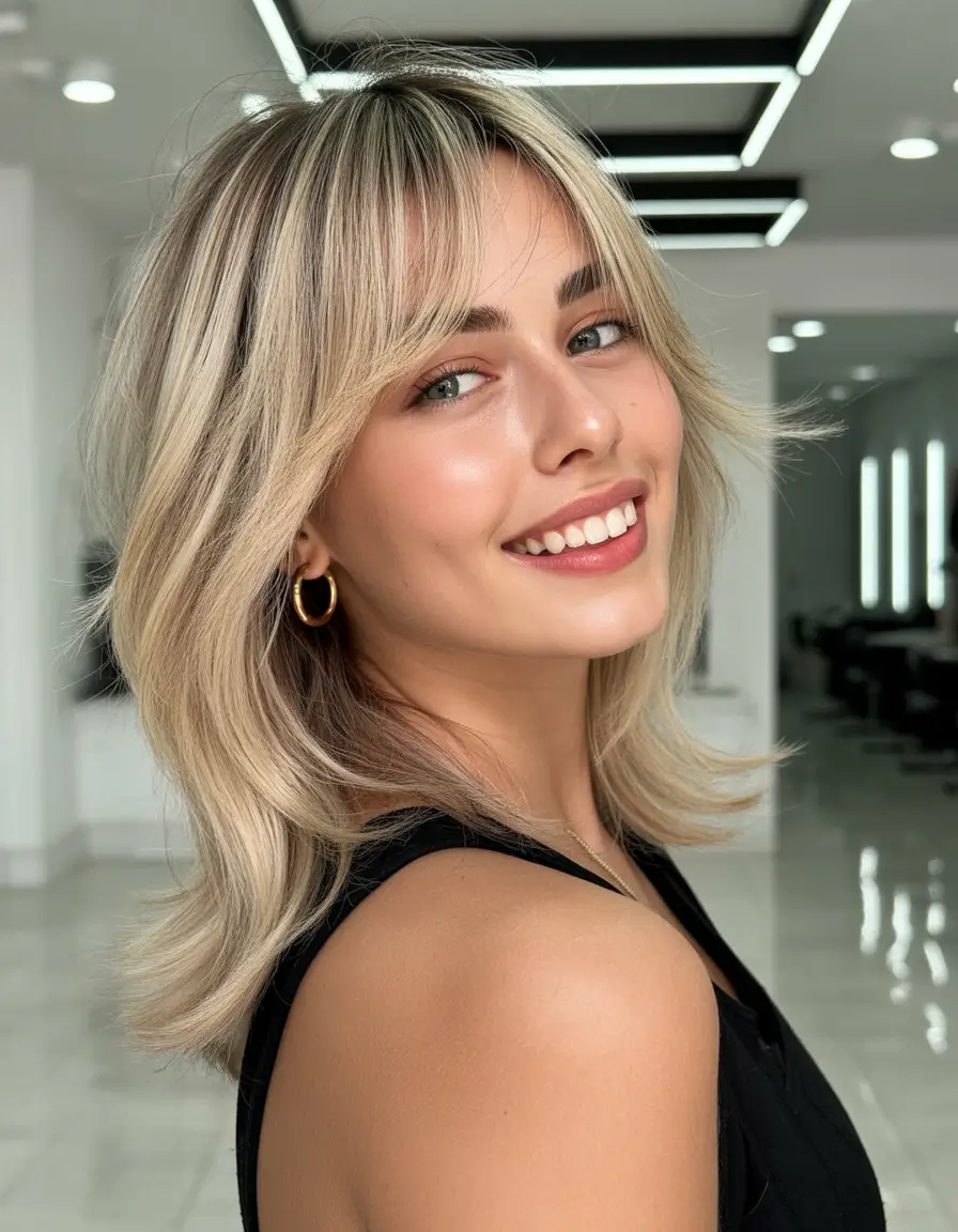 Fall haircut with bangs The Modern Shag Meets Angelic Layers