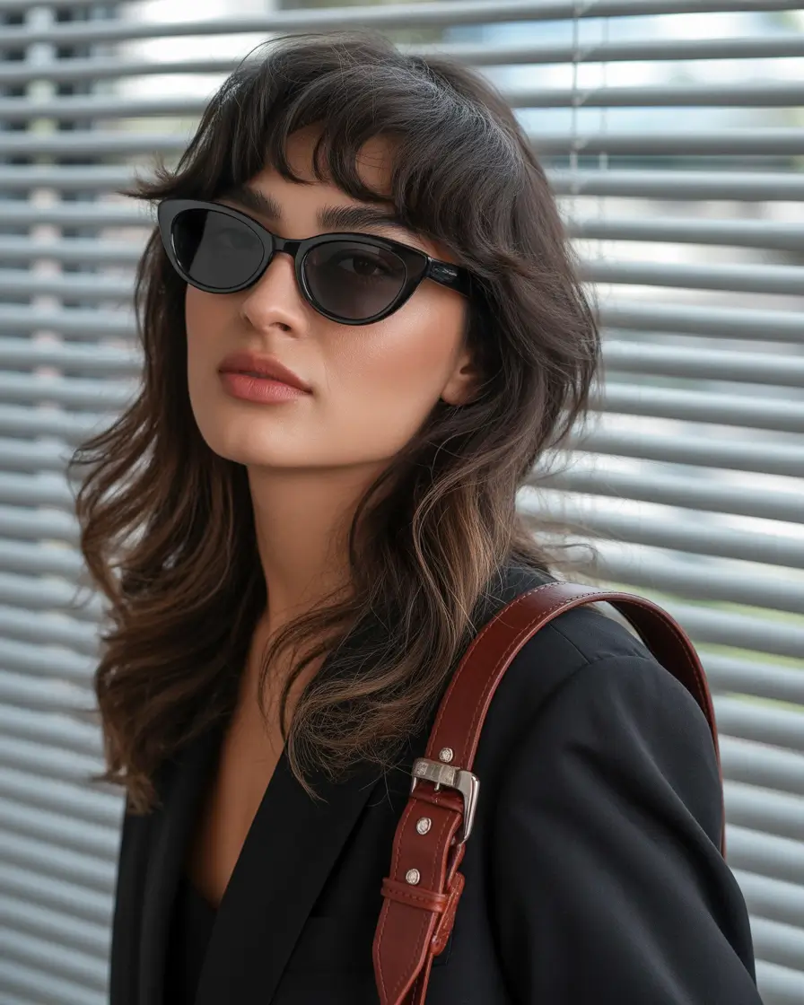 Fall haircut with bangs Retro Chic with Soft Choppy Bangs