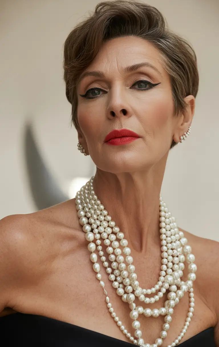 Fall hairstyles for women over 50 Power Pixie With Vintage Volume