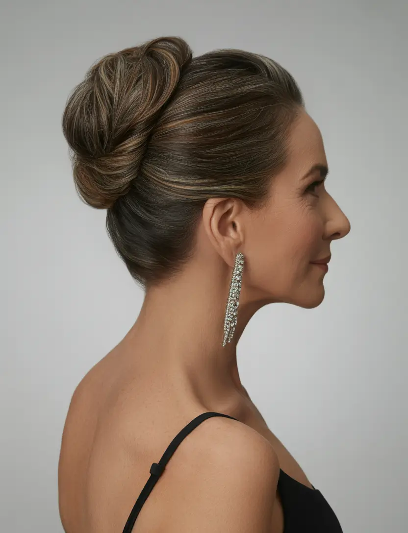 Fall hairstyles for women over 50 Twisted Crown Sophistication