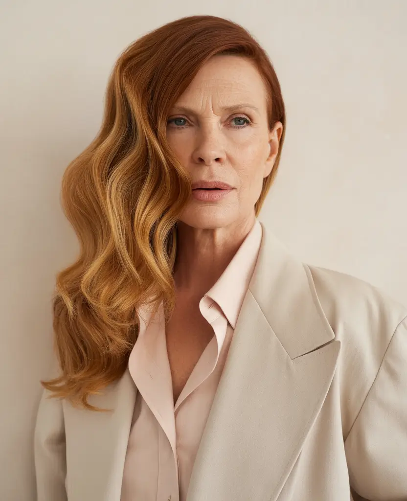 Fall hairstyles for women over 50 Soft Copper Layers That Flow