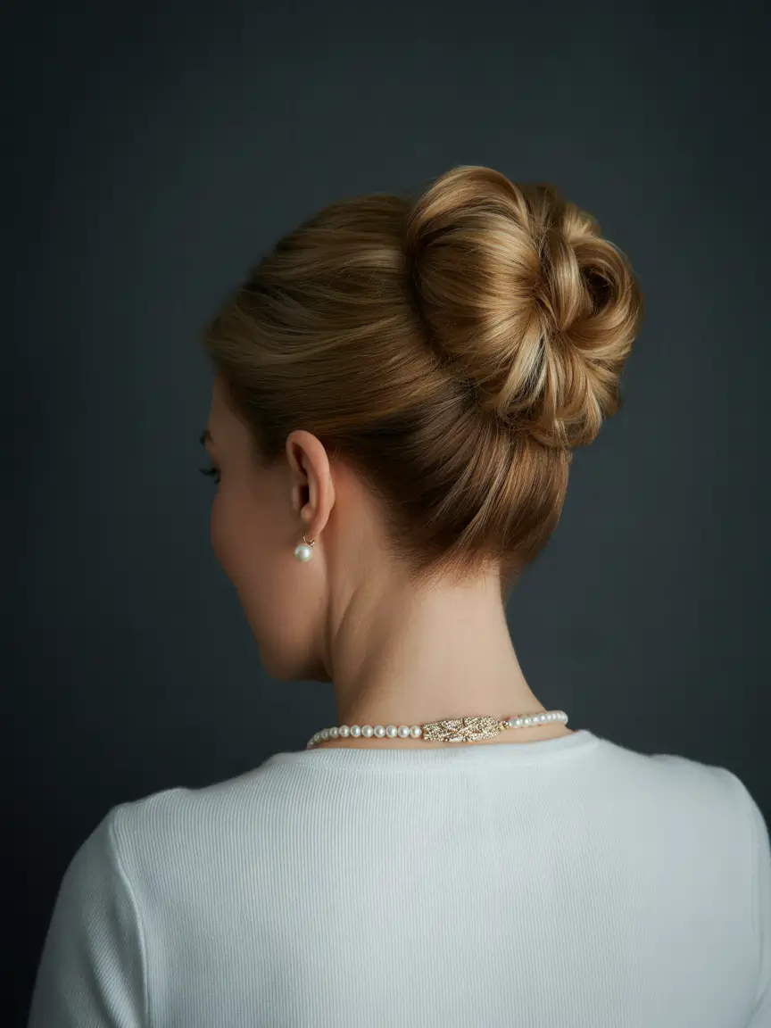 Fall hairstyles for women over 50 Elegant Twisted Bun with a Polished Finish