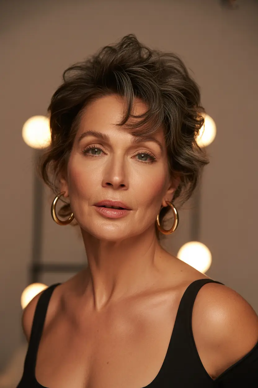 Fall hairstyles for women over 50 Short Curly Pixie Energy