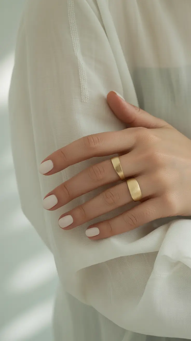 Fall Nail Color Ideas for Women Over 40 Soft White Elegance for Minimalist Moods