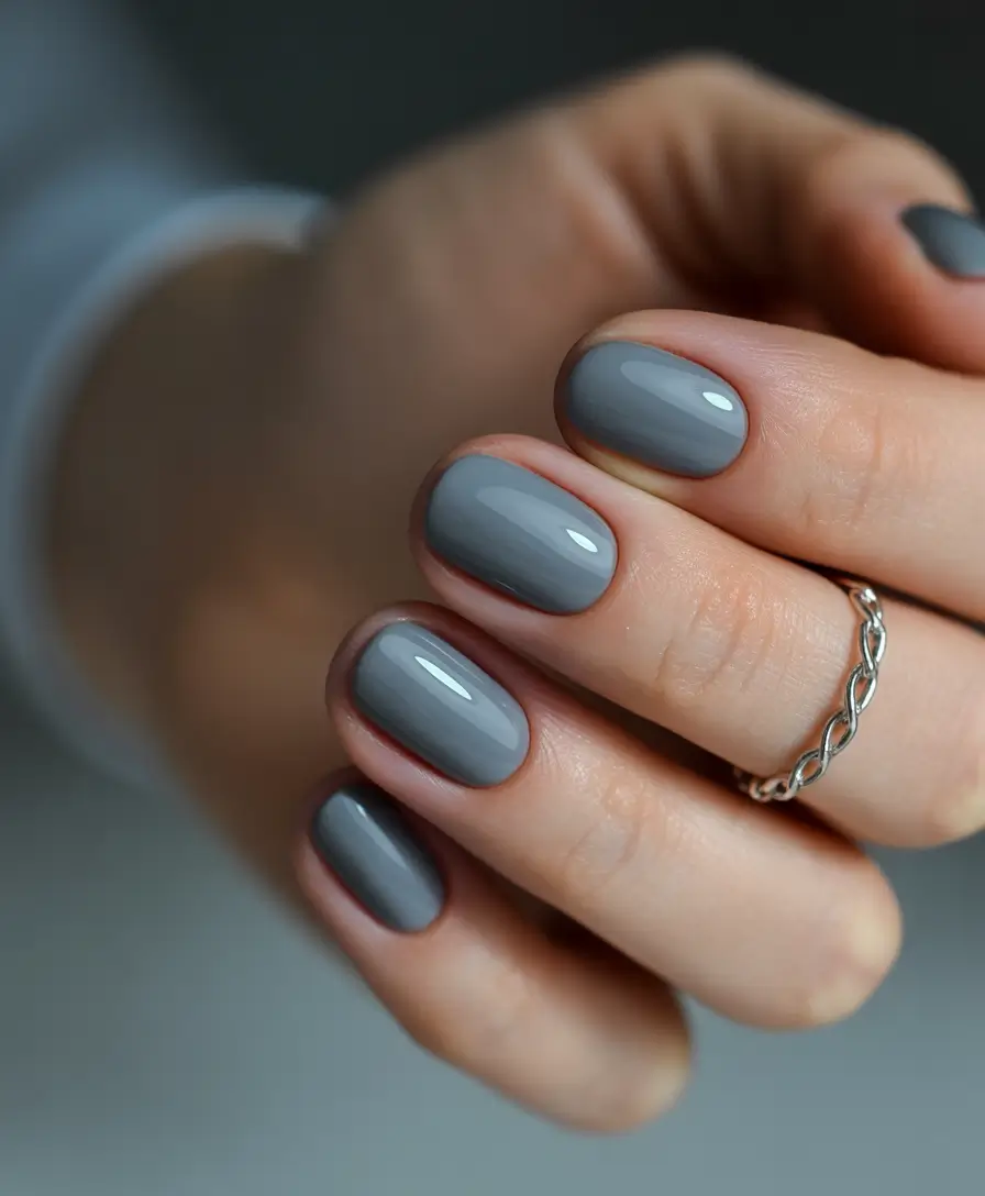 Neutral Cement Gray That Feels Chic+Best Fall 2025 Nail Color Ideas for Women Over 40