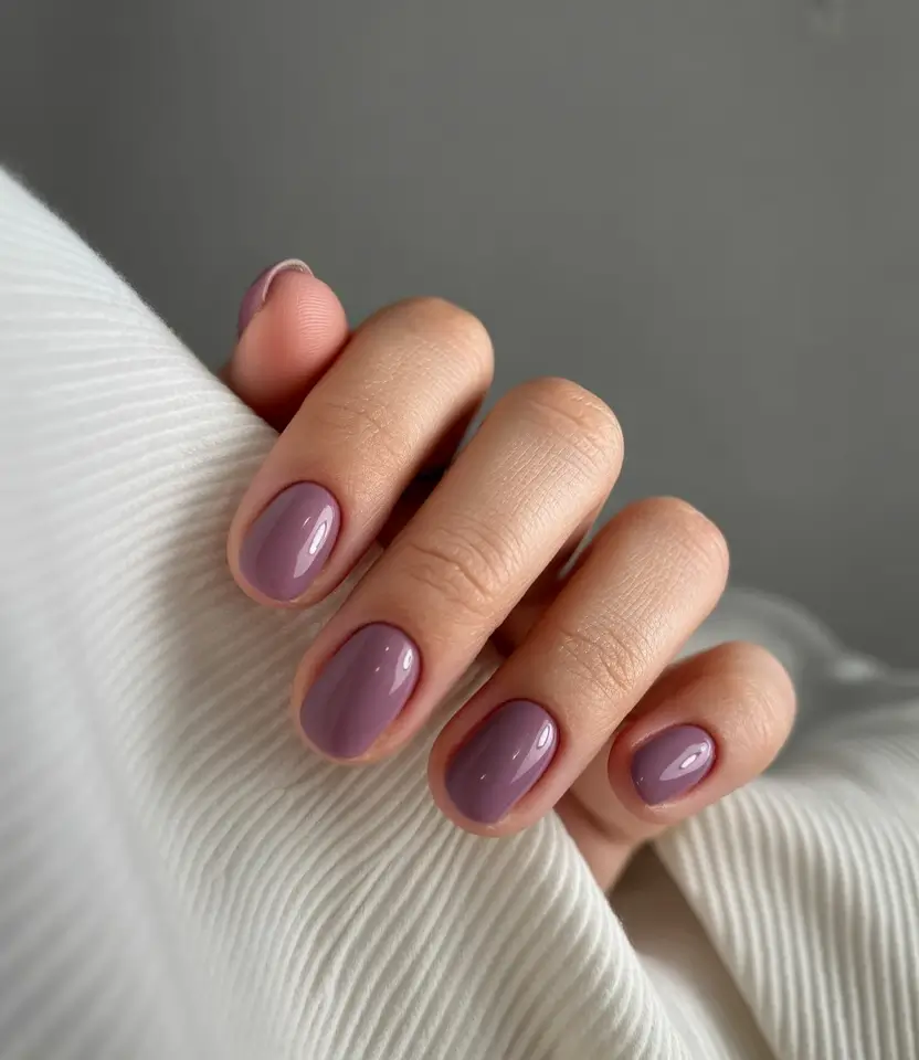 Fall Nail Color Ideas for Women Over 40 Dusty Plum for Cozy Autumn Evenings