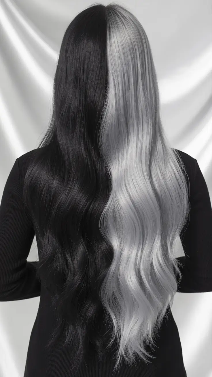 Fall hair color ideas for black hair Glam Goth Monochrome