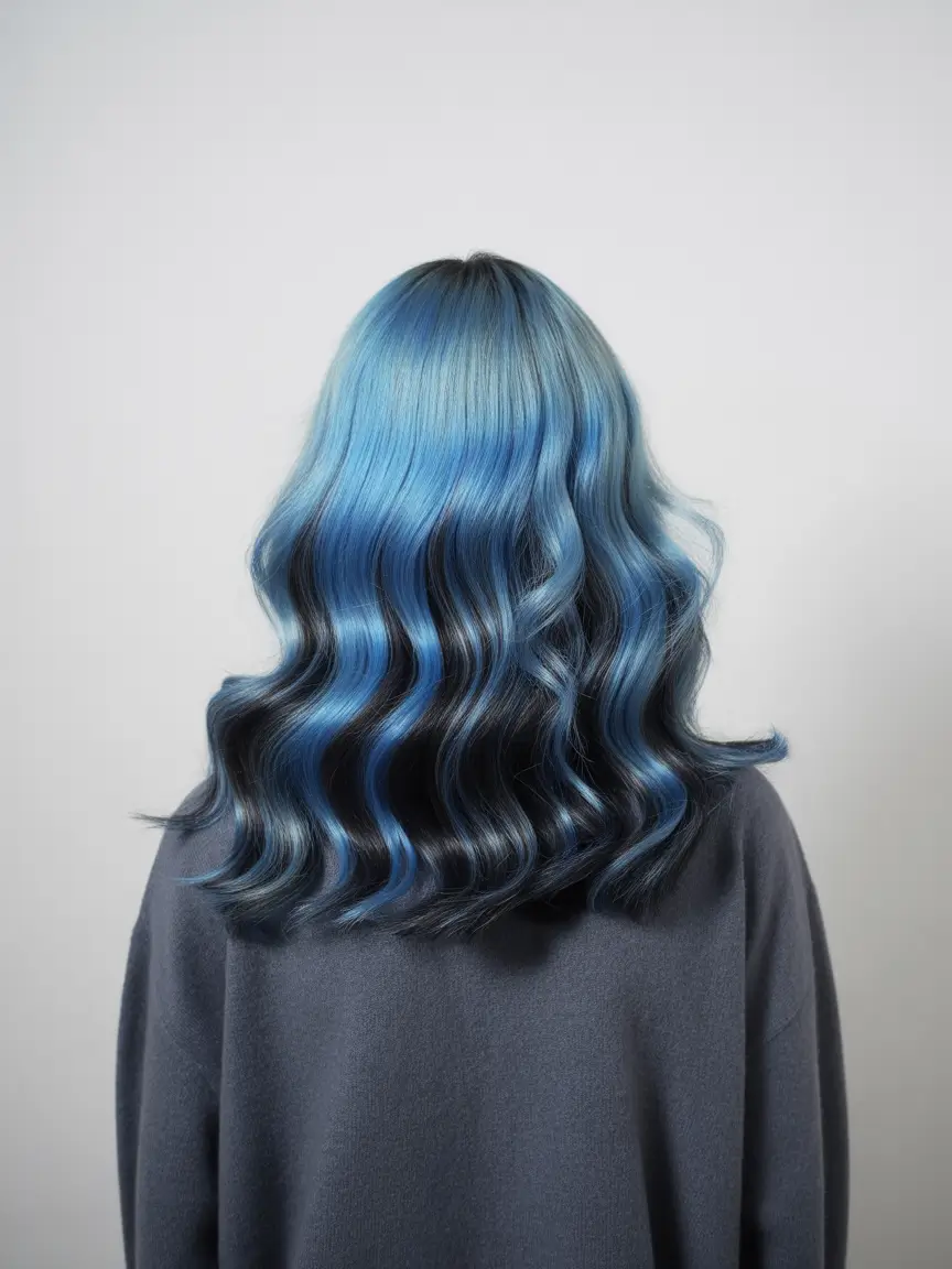 Fall hair color ideas for black hair Deep Sea Waves