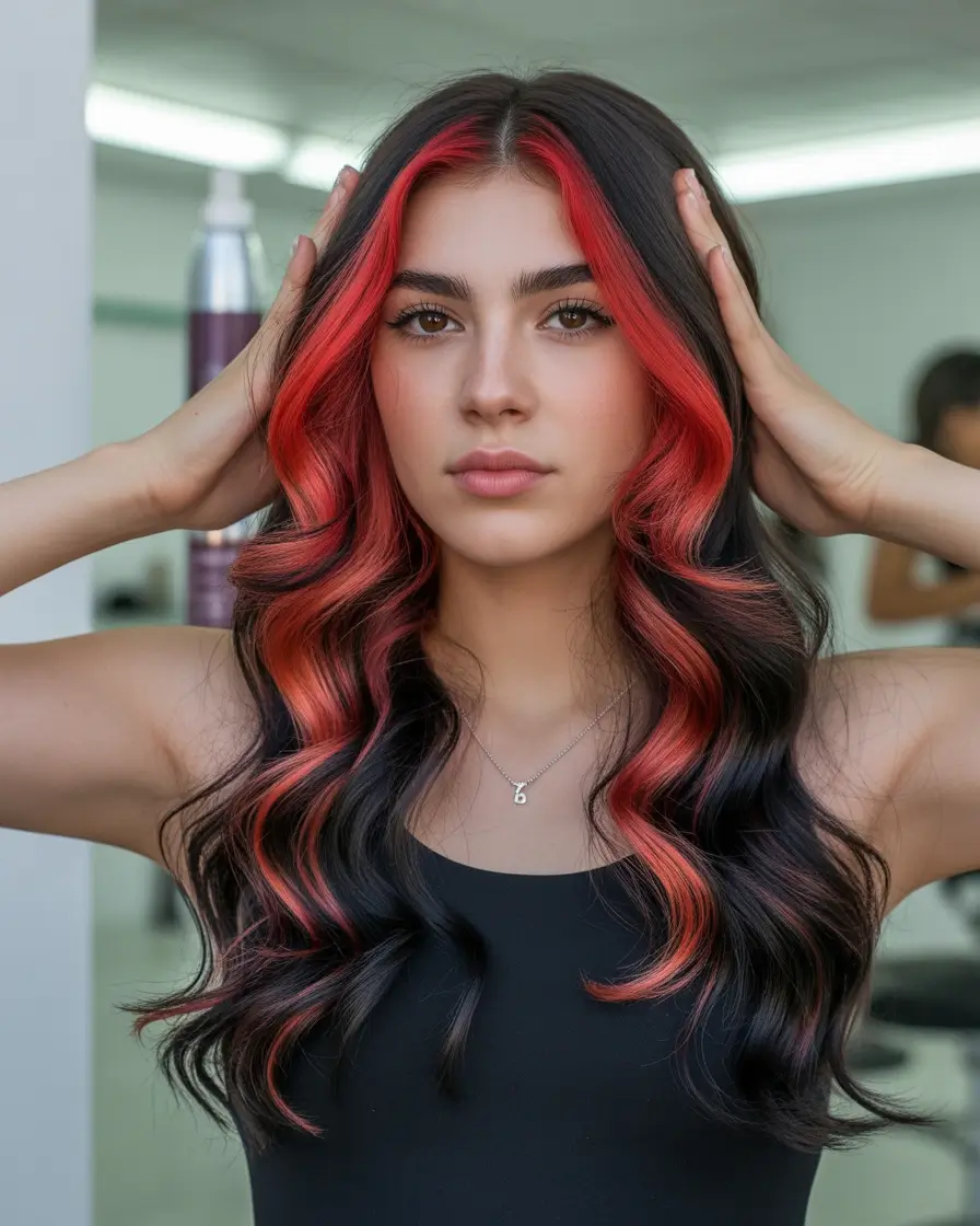 Red Fall hair color ideas for black hair Sunset Red Ribbons for Dimensional Drama