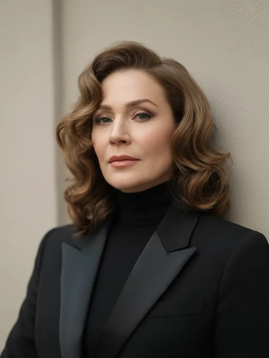 Fall hairstyles for women over 40 Structured Waves for Boss-Level Confidence