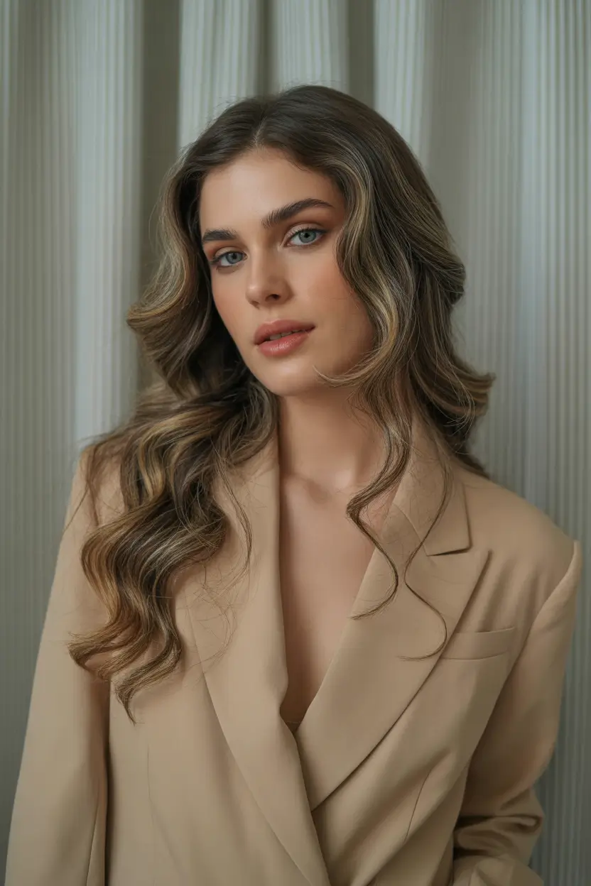 caramel autumn fall hair colors Lux Curves with Mocha Caramel Ribboning