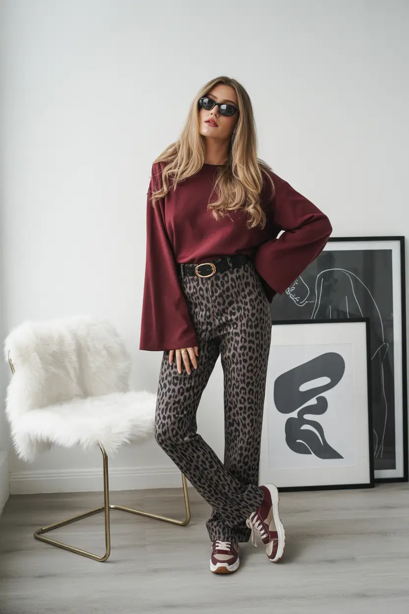 trendy Wild Prints & Wine Tones