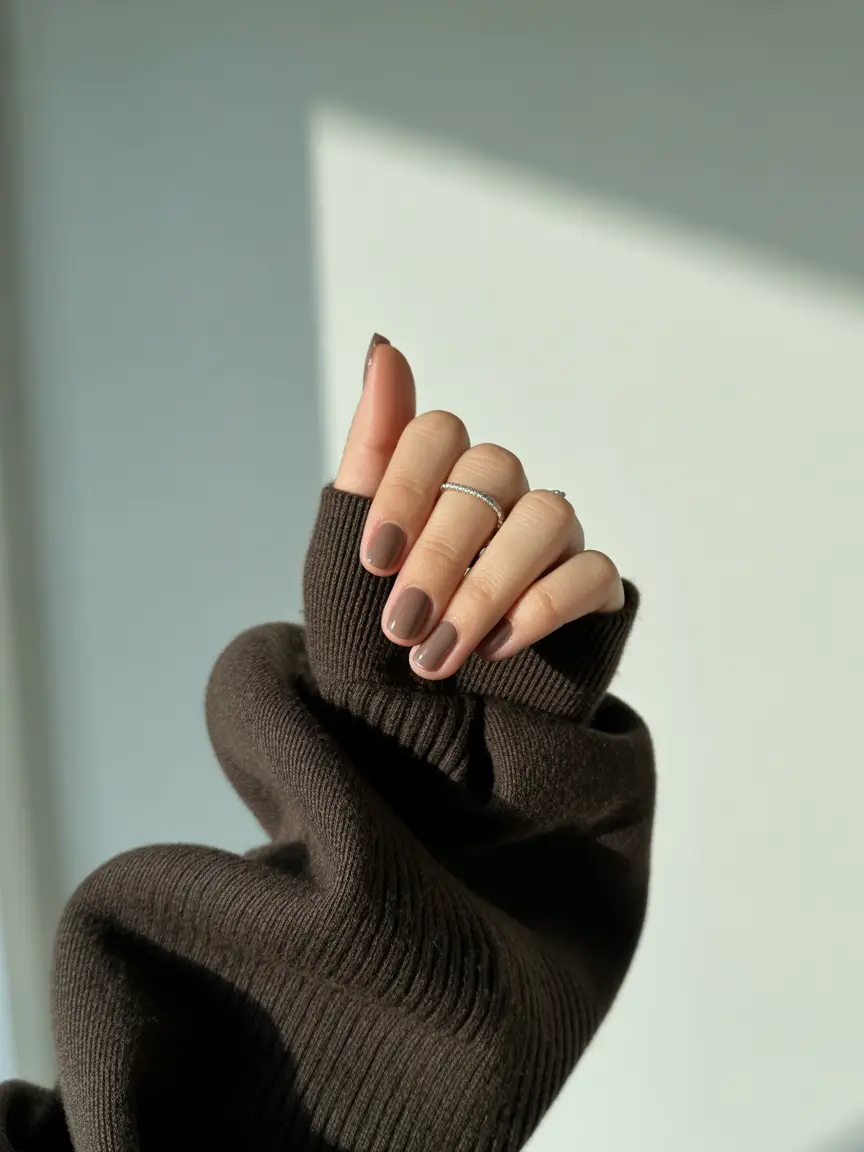 Neutral Taupe Short Square Fall Nails OPI 2025