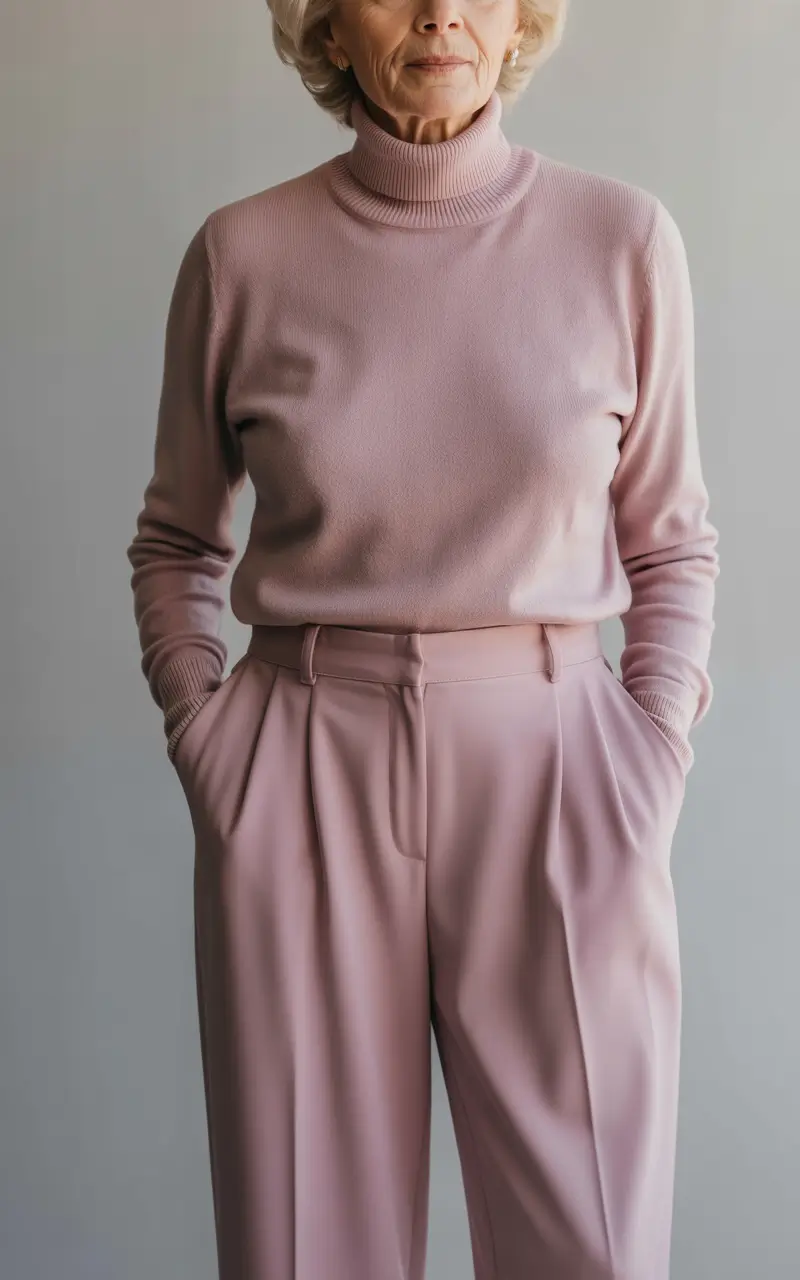 fall-outfits-for-women-over-60-Minimal-Blush-Monochrome