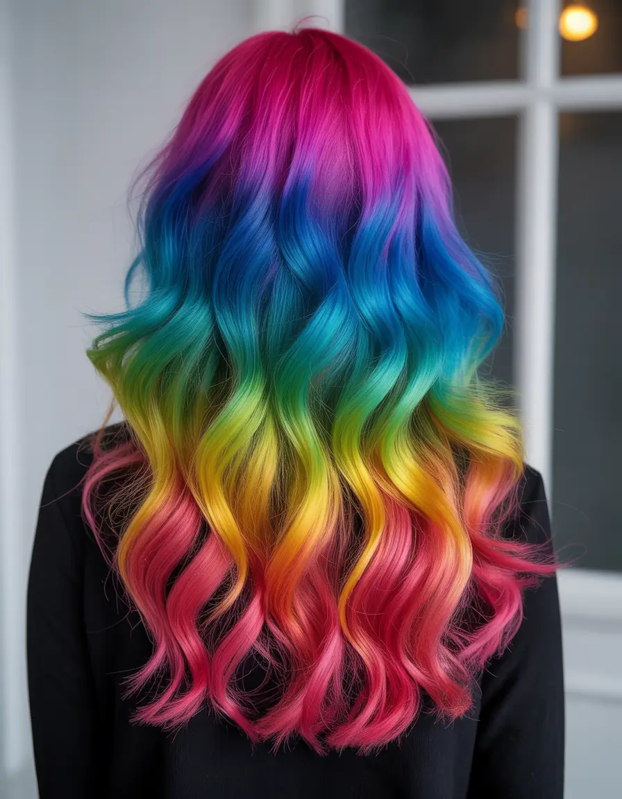 cute fall hair colors Electric Sunset Layers