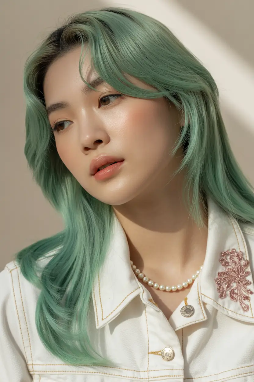 cute fall hair colors Sage Muse Layers