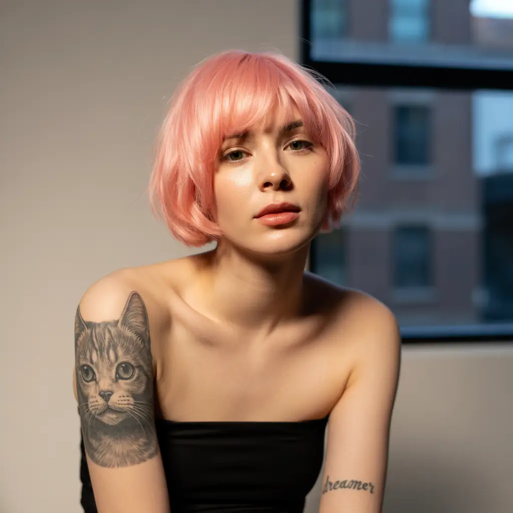 cute fall hair colors Pastel Pixie Bob