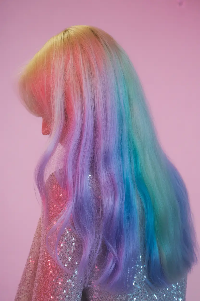 cute fall hair colors 2025 Cotton Candy Prism for the Fantasy Seeker