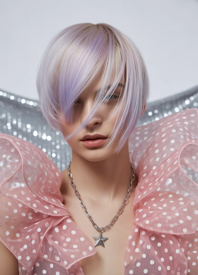 cute fall hair colors 2025 Frosted Lilac Pixie-Bob with a Future-Edge
