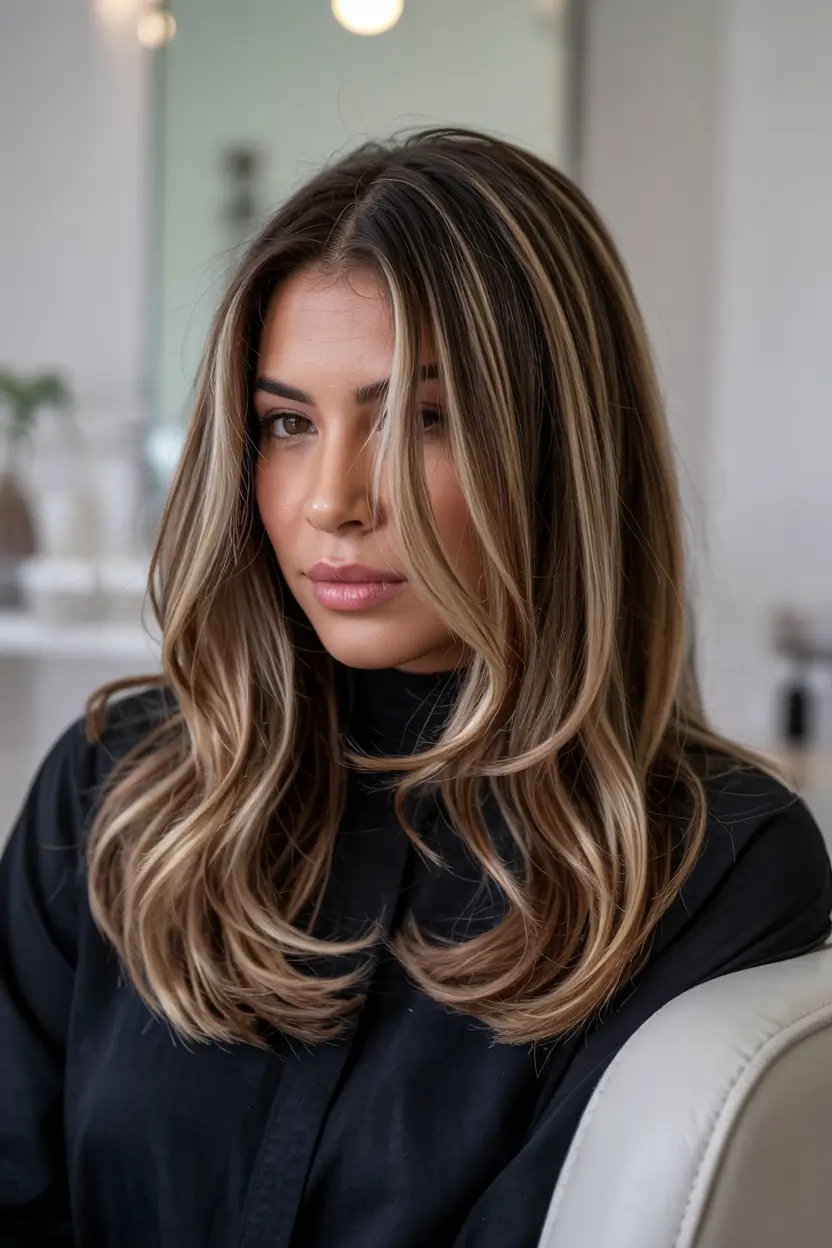 dark brown fall hair colors Glossy Espresso Ribbons with Subtle Golden Threads