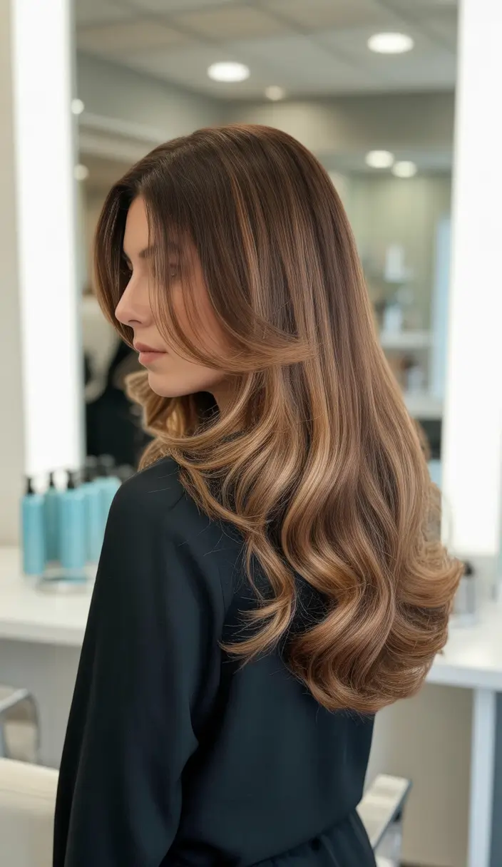 dark brown fall hair colors Toasted Caramel Blowout