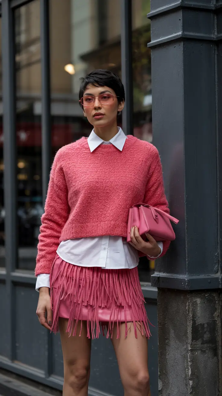 early fall outfits Fringe & Sass: Monochrome in Motion