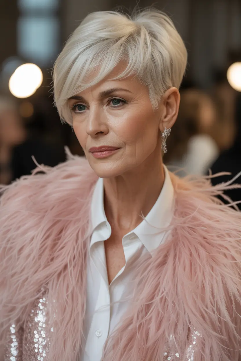 Fall haircuts for women over 60 Runway Ready Frosted Pixie