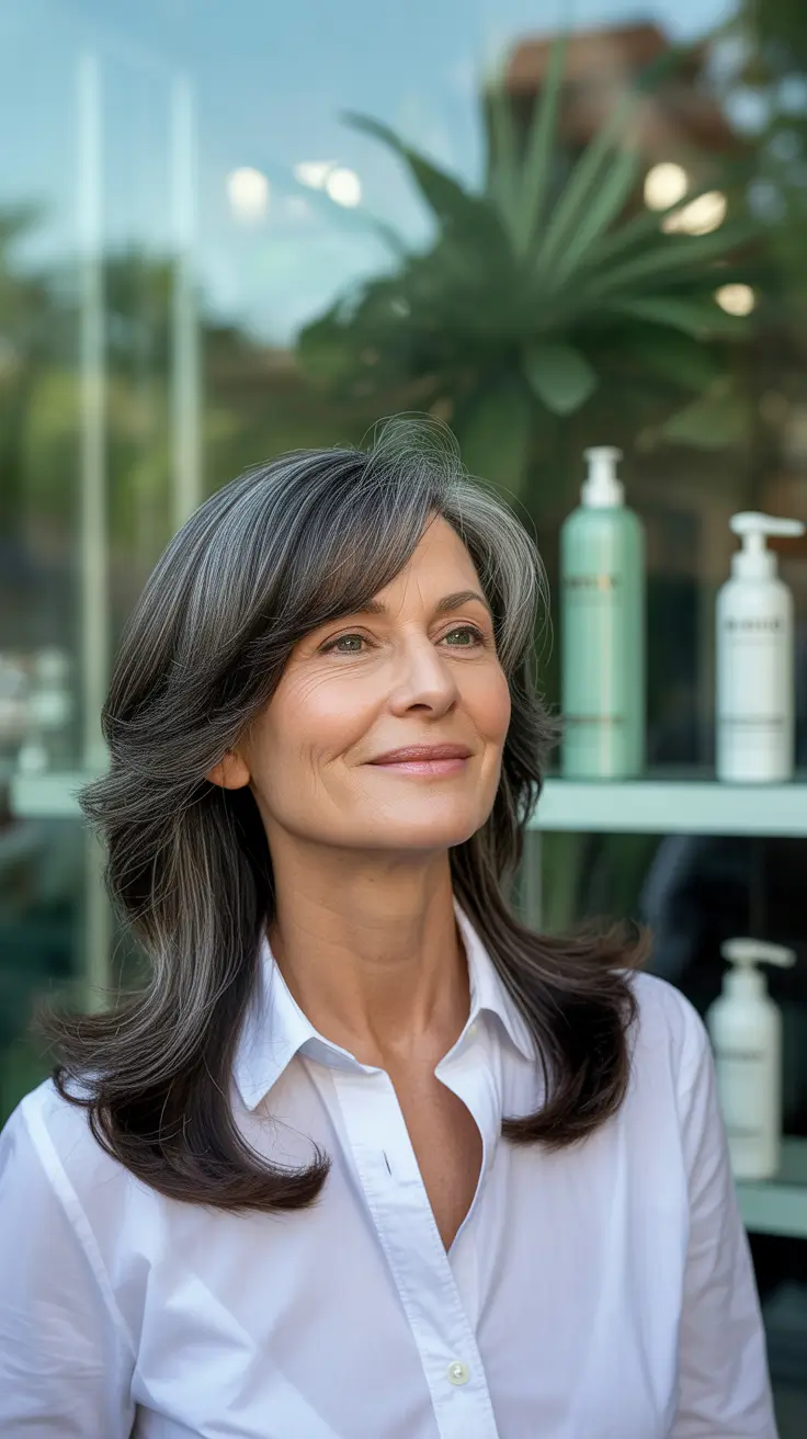 Fall haircuts for women over 60 Layered Sophistication for Everyday Glam