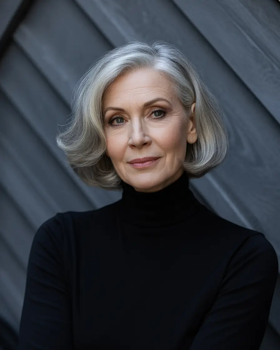 Fall haircuts for women over 60 Classic Curved Bob With Volume