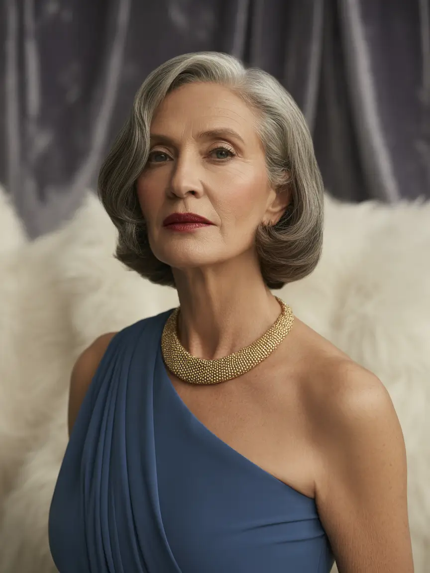 Fall haircuts for women over 60 Sculpted Retro Bob With a Satin Finish