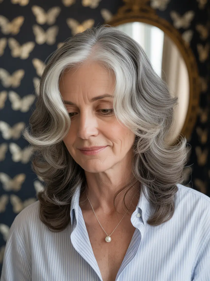 Fall haircuts for women over 60 Soft-Flicked Shoulder Length With Depth