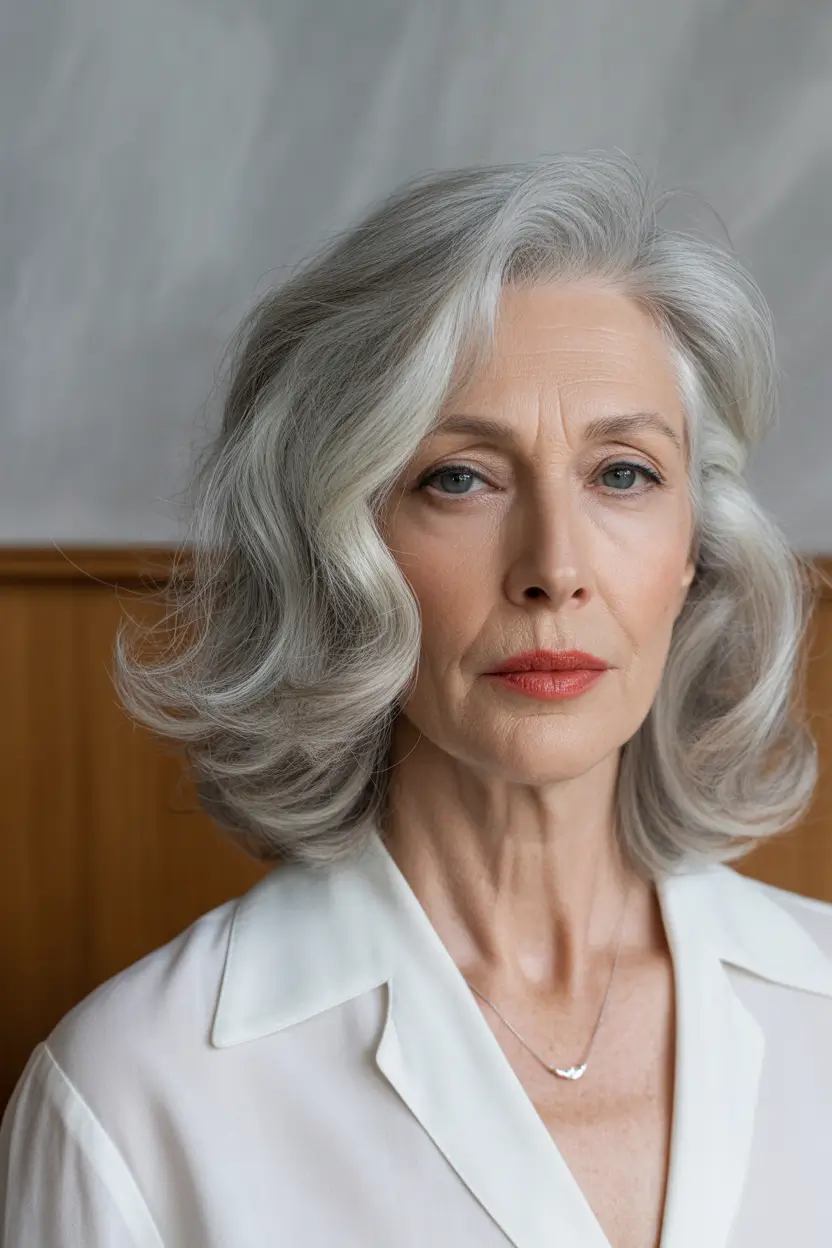 Fall haircuts for women over 60 Elegant Wave-Set Bob With Lift